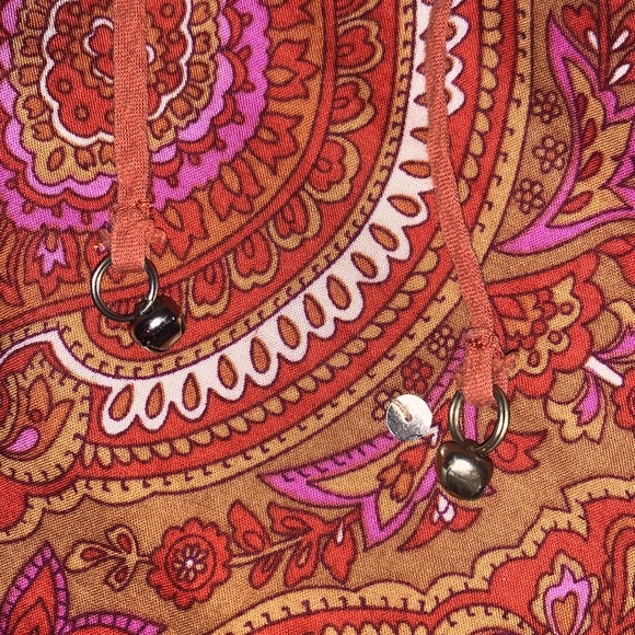 Xhilaration Bohemian Pink Paisley Sequin Drawstring Skirt Sz L 🌻 - Picture 4 of 7